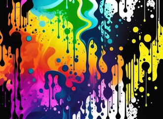 graffiti background dripping paint, spray paint, many colors watercolor vector pattern, colorful texture concept generative ai