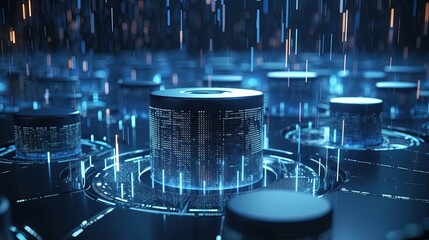 3D rendering of abstract digital technology background. Big data connection concept.Generative Ai