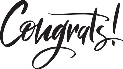 Congrats lettering. Handwritten modern calligraphy, brush painted letters. Inspirational text, vector illustration.