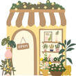 © Invasistudio - Aesthetic Beige Flower Shop Decoration Illustration