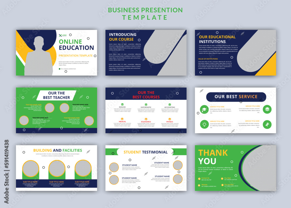 Online webinar or courses powerpoint presentation slide template design ...