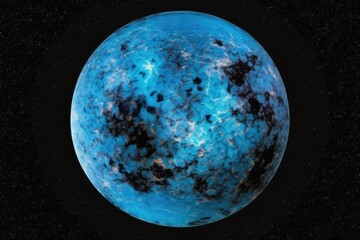 Wall Mural - blue planet with stars in the background. generative ai