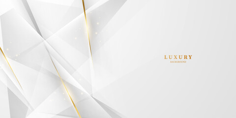 Wall Mural - luxury white abstract background with glittering golden elements vector illustration