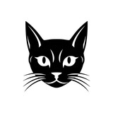Fototapeta Koty - Cat head vector illustration isolated on transparent background