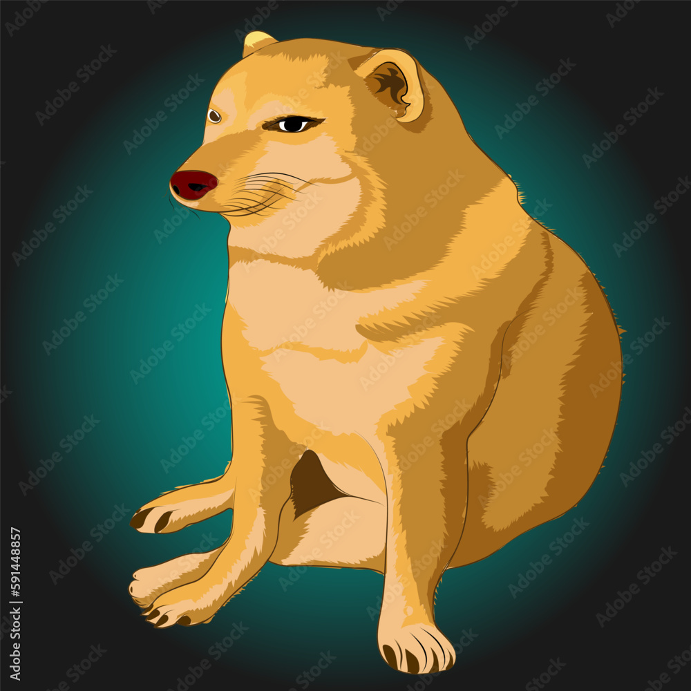 Cheems meme Dog vector illustration. Stock Vector | Adobe Stock