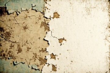 Poster - weathered and distressed wall with peeling paint and texture. Generative AI