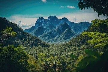 Canvas Print - dense and verdant forest with towering trees and a variety of foliage. Generative AI