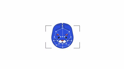 Wall Mural - ai processing cat face animation. animated feline animal 2d cartoon flat colour line character. comp