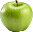 Green apple isolated on transparent background. Apple fruit cut out of the background. Generative AI