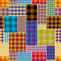 Fototapete - Geometric abstract pattern. Textile patchwork plaid style. Seamless vector pattern.