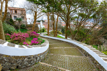 Canvas Print - Terceira. Angra do Heroismo. Historic fortified city and the capital of the Portuguese island of Terceira in the Autonomous Region of the Azores. Portugal.