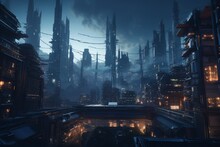 A Futuristic Cityscape With Advanced Virtual Reality Technology And Gaming Culture, Generative AI