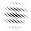 Halftone dots design . Isolated vector dotted gradient circle