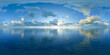 Leinwandbild Motiv open water seascape 360° ocean view equirectangular vr off shore environment