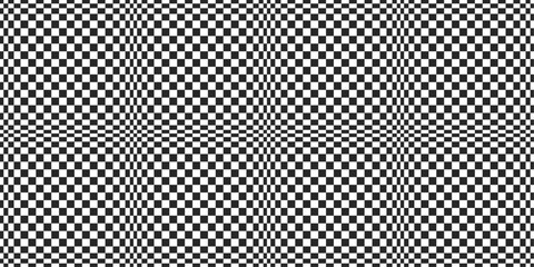 Aufkleber - Checkered pattern with decreasing cells towards the edges. Seamless vector wallpaper. Checker seamless pattern.