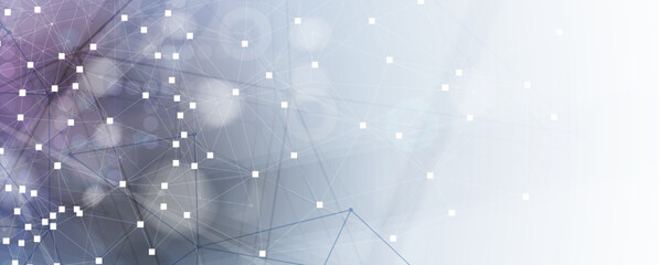 Neural network concept. Connected cells with links. High technology process. Abstract background