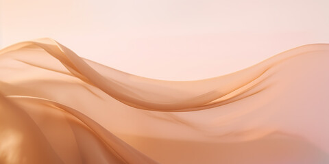 Flying transparent veil cloth abstract background. AI generative