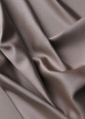 Wall Mural - Gray fabric background, elegant cloth folds, silk texture textile 3d illustration