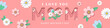 Happy Mother's day banner with beautiful paper flowers on a pink background. Romantic vector design for header of website.