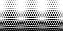 Black And White Halftone Triangles Pattern. Abstract Geometric Gradient Background. Vector Illustration.