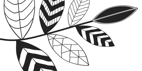 Wall Mural - abstract hand drawn vector plant isolated.