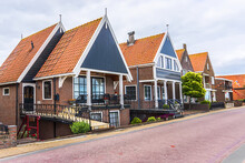 Beautiful Traditional Houses In A Dutch Small Fishing Village. VOLENDAM, The NETHERLANDS.