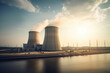 © Firn - Nuclear power plant. Generative AI illustration