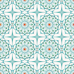 Wall Mural - seamless pattern mandala gradient color for islamic day. design patterns for templates.