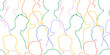 Colorful people crowd silhouette abstract art seamless pattern. Multi-ethnic community, cultural diversity group wallpaper background, diverse crowd drawing  print.