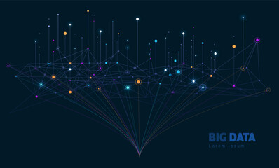 Wall Mural - big data visual information background. social network concept. connection vector background.