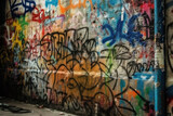 Fototapeta Boho - graffiti on the wall created with Generative AI technology