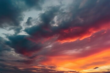 Wall Mural - the sunset is above a field, in the style of colorful turbulence, dark turquoise and red