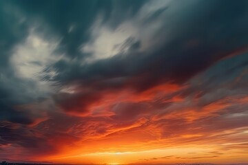 Wall Mural - abstract nature sky and skyline photo, in the style of colorful turbulence, dark orange and dark cyan