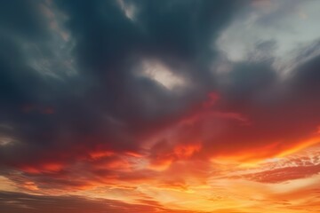 Wall Mural - abstract nature sky and skyline photo, in the style of colorful turbulence, dark orange and dark cyan