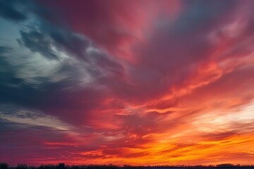 abstract nature sky and skyline photo, in the style of colorful turbulence, dark orange and dark cya