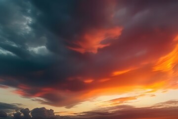 Wall Mural - abstract nature sky and skyline photo, in the style of colorful turbulence, dark orange and dark cyan