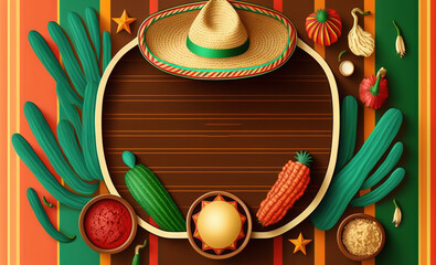 Wall Mural - Cinco de mayo holiday background with copy space for text generative ai