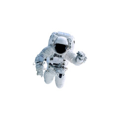 Wall Mural - single space astronaut with black glas on the helmet isolated on white background. vector illustrati