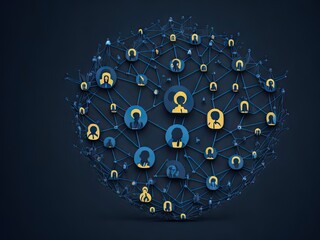 social network connection concept community. ai generative