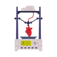 Sticker - Medical 3D Printer for Body Organ Duplication as Future Technology Device Vector Illustration