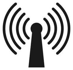 Sticker - Wireless transmitter icon. Wi-fi internet signal antenna