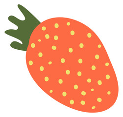 Wall Mural - Strawberry icon. red ripe summer berry doodle