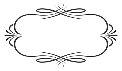 Canvas Print - calligraphic frame. vintage decorative border. retro template