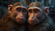 © Dind's_Project - Portrait of two monkeys hugging. Based on Generative Ai.