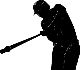 baseball player hitting silhouette