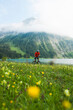 © Designpics - Mature Man Riding Mountain Bike by Vilsalpsee, Tannheim Valley, Tyrol, Austria