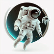 Astronaut in outer space. Science fiction art. 3D rendering, generative ai