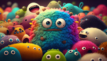 Cute Colorful Doodle Monster Created With Ai Tools