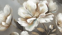 Spring White Flower Bloom Abstract Background, Illustration