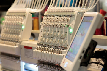 Sticker - embroidery machine with touch screen control panel